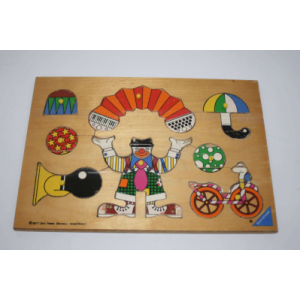 Vintage puzzel met circusafbeeldingen